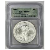 1995 Silver American Eagle ICG MS69