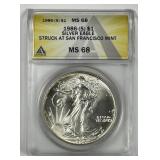 1986 (S) Silver American Eagle ANACS MS68