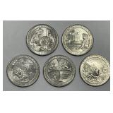 2019-W West Point Quarter Complete 5-Coin Set
