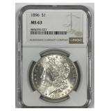 1896 Morgan Silver $1 NGC MS63