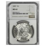 1897 Morgan Silver $1 NGC MS62