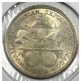 1892 Columbian Expo Silver Commem Half BU