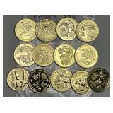 13 Different Gold Plated National Park Quarters