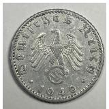 GERMANY: 1940-A Aluminum 50 Pfennig Third Reich