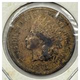 1875 Indian Head Cent Very Fine VF details
