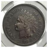 1867 Indian Head Cent Very Fine VF+