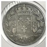 FRANCE: 1830-K Silver 5 Francs