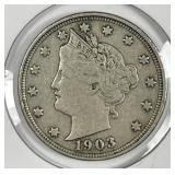 1903 Liberty Head V Nickel Very Fine VF