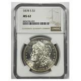 1878-S Morgan Silver $1 NGC MS62