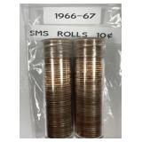 1966 & 1967 Roosevelt Dime SMS Special Mint Rolls