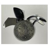 1837 French Silver 5 Francs Coin Knife & Scissors
