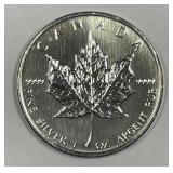 2007 Silver $5 Canadian Maple Leaf .9999 Fine