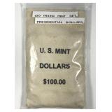 Canvas Bag of 100 Mixed Presidential $1