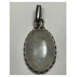 Moonstone Oval Gem Sterling Silver Pendant
