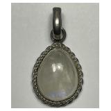 Moonstone Teardrop Gem Sterling Silver Pendant