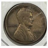 1909-S Lincoln Wheat Cent Very Fine VF