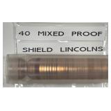 40-Pieces Mixed Proof Lincoln Cent Shield Reverse