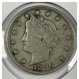 1896 Liberty Head V Nickel Fine F
