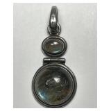 Labradorite Dual-Stone Sterling Silver Pendant