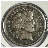 1903 Barber Silver Dime Extra Fine XF