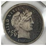 1902-O Barber Silver Dime Fine F