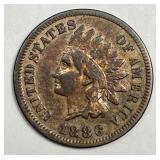 1886 Indian Head Cent Type 1 AU details