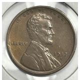 1917-S Lincoln Wheat Cent About Uncirculated AU
