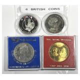 GREAT BRITAIN: 4 Crown Sized Coin or Medals