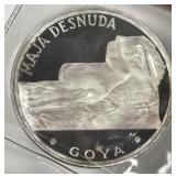 GUINEA: 1970 Silver Proof 100 Pesetas Naked Maja