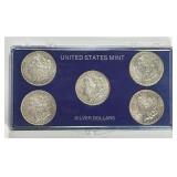 5-Coin Morgan Silver $1 Color Rainbow Toned Set