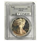 1995 Proof Silver Eagle Toner PCGS PR69 DCAM