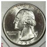 1950-S Washington Silver Quarter Uncirculated BU