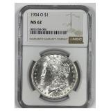 1904-O Morgan Silver $1 NGC MS62