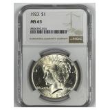 1923 Peace Silver $1 NGC MS63