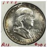 1949 Franklin Silver Half Uncirculated UNC
