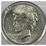 1934 Peace Silver $1 About Uncirculated AU