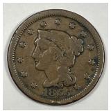 1855 Braided Hair Large Cent Slanted 5