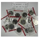 14 Different "D" Kennedy Halves from Mint Sets
