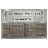 40 Mixed Date Kennedy Halves from Mint Sets