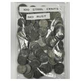 100 Steel 1943 Lincoln Wartime Cents - No Rust
