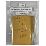 20 Various Transportation Tokens