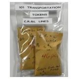 101 Transportation Tokens from CR & L Lines