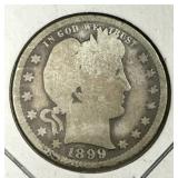 1899-O Barber Silver Quarter Good G