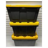 Set of 3 Heavy-Duty 27 Gallon Storage Totes