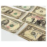 Tampa Bay Buccaneers Signed $1 & $5 US Banknotes