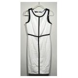 Calvin Klein White & Black Sheath Dress - Women's