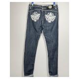 Dereon Embroidered Dark Wash Denim Jeans