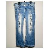 Ariya Distressed Embroidered Denim Jeans