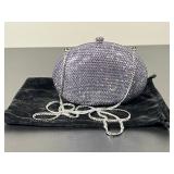 Dolli Purple Rhinestone Minaudiere Clutch