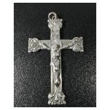 IK Sterling Silver Ornate Crucifix Pendant